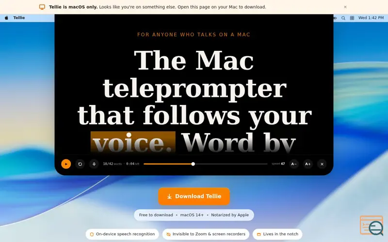 Screenshot of Tellie