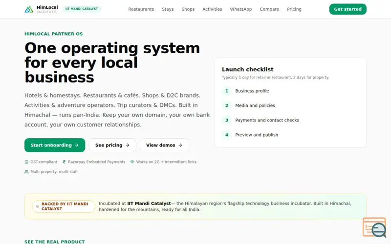 Screenshot of HimLocal Partner OS, a launch using Stay22