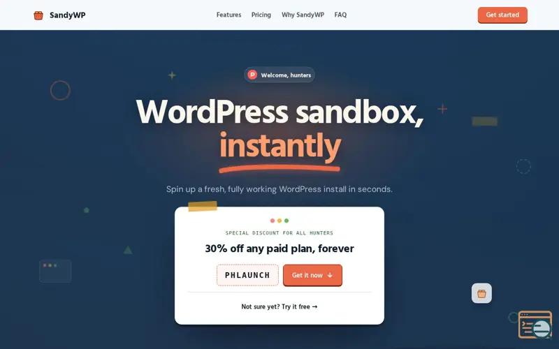 Screenshot of SandyWP