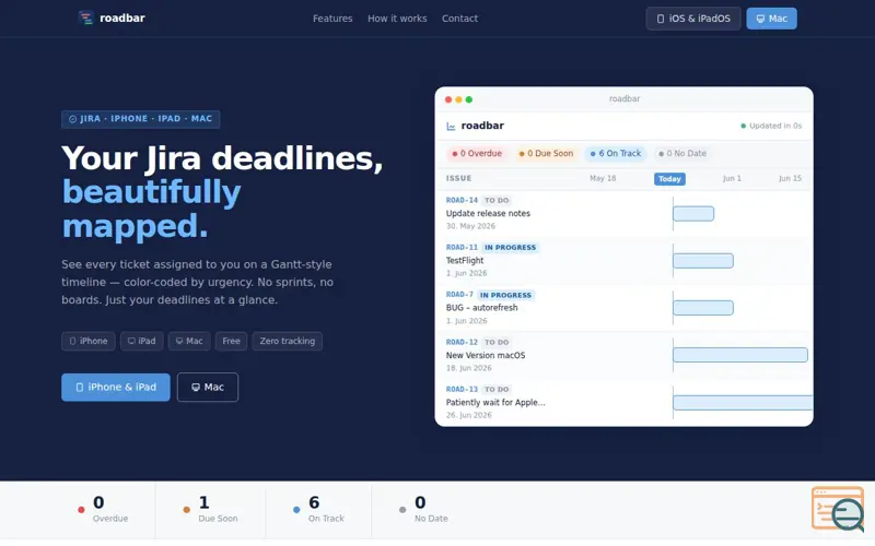 Screenshot of Roadbar