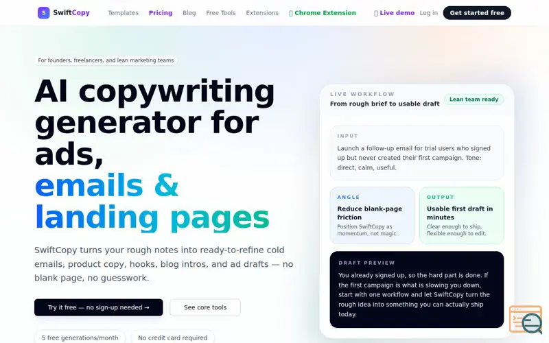 Screenshot of SwiftCopy