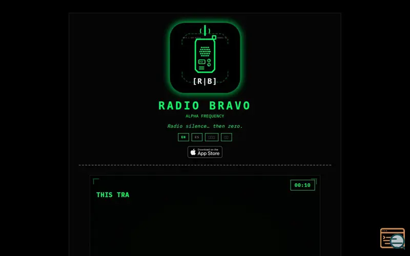 Screenshot of Radio Bravo // DEF