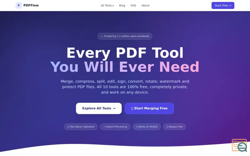 Screenshot of PDF Flow — Free Online PDF Tools
