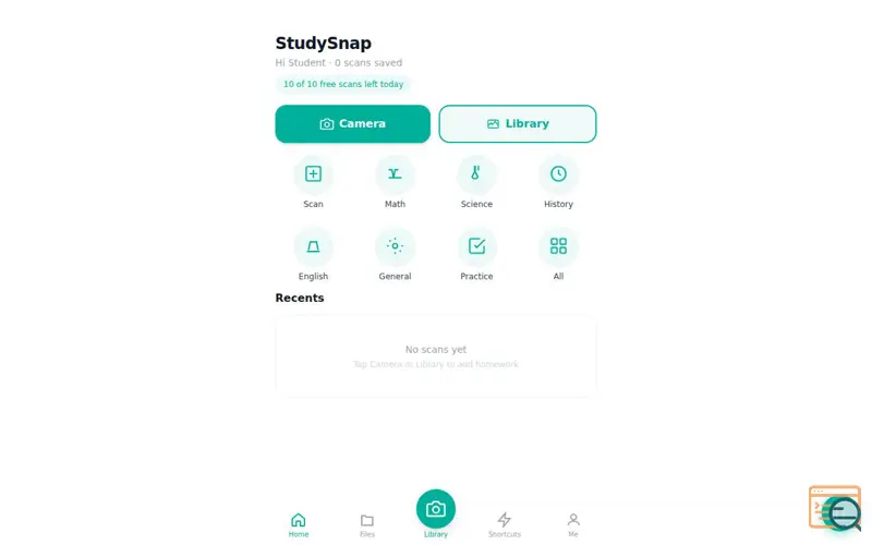 Screenshot of StudySnap