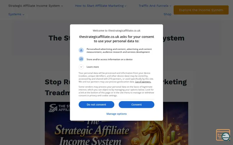 Screenshot of The Strategic Affiliate Income System