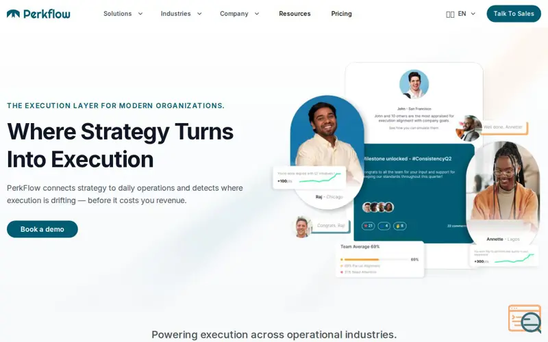 Screenshot of PerkFlow