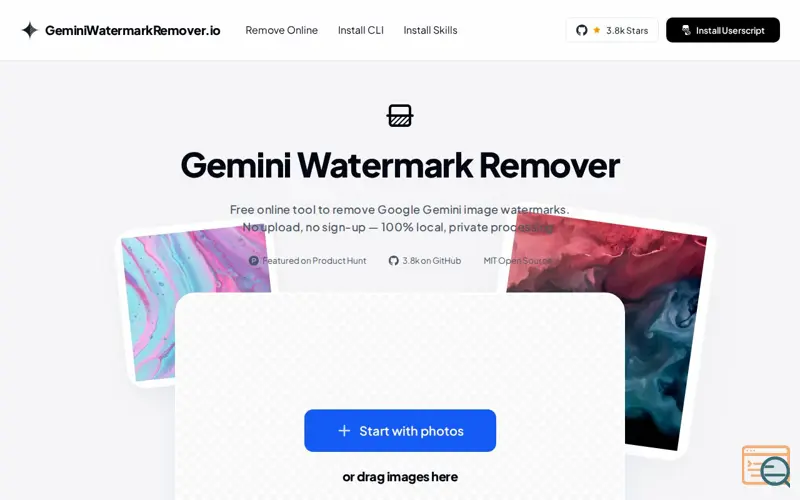 Screenshot of Gemini Watermark Remover