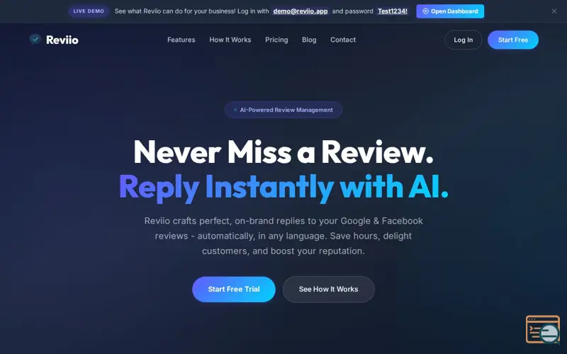 Screenshot of Reviio