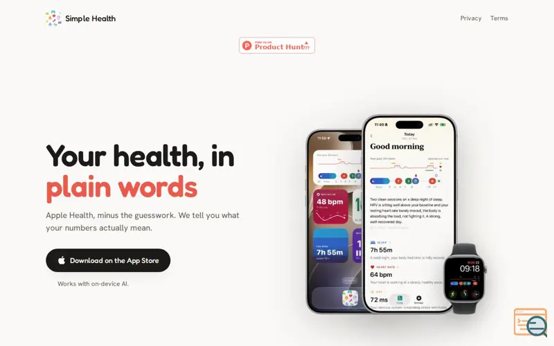 Screenshot of Simple Health — AI Health