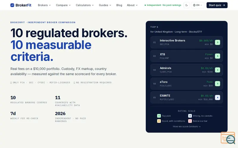 Screenshot of BrokerFit