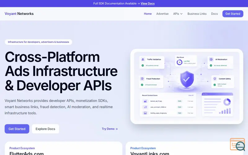 Screenshot of Voyant APIs
