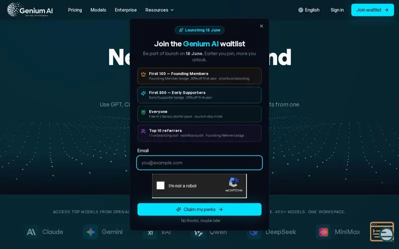 Screenshot of Genium AI
