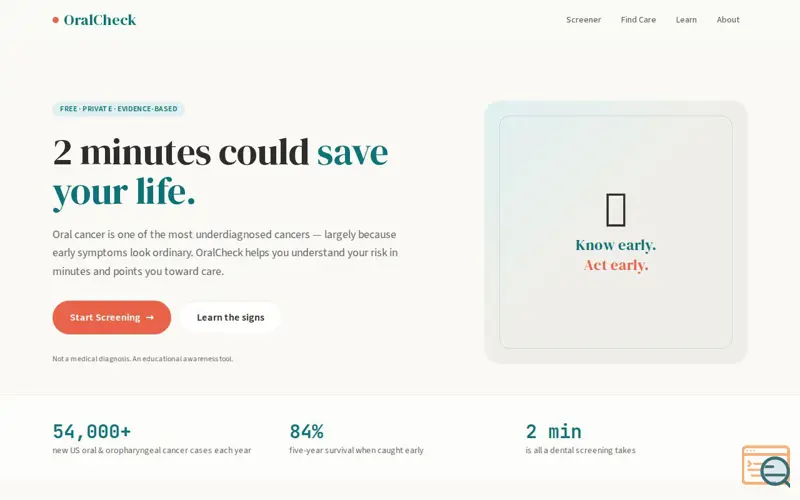 Screenshot of OralCheck