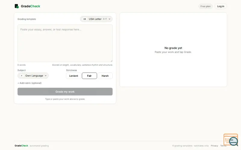 Screenshot of GradeCheck