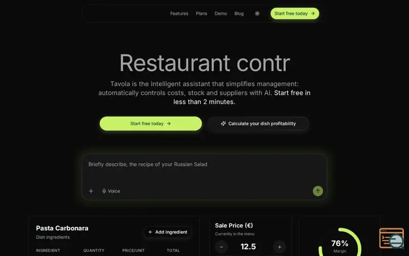 Screenshot of Tavola