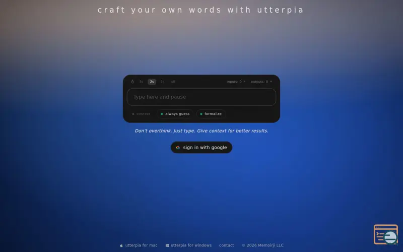 Screenshot of utterpia