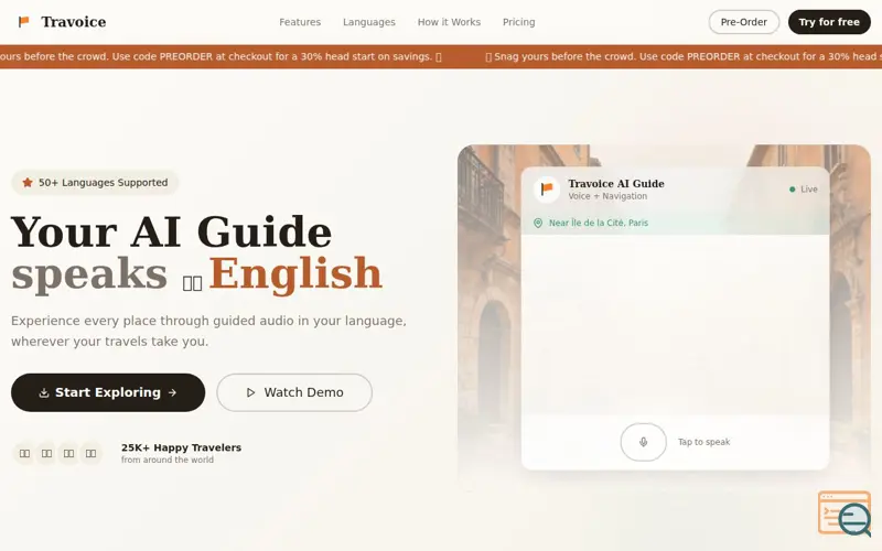 Screenshot of Travoice