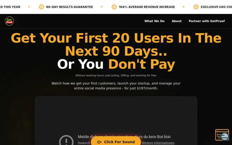 Screenshot of GetProof