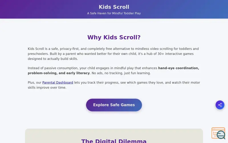 Screenshot of Kids Scroll