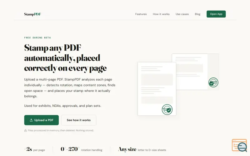 Screenshot of StampPDF