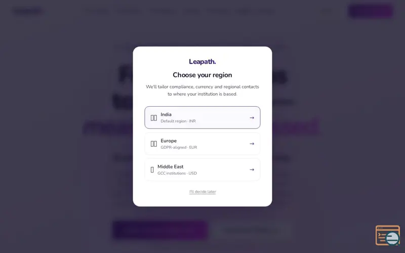 Screenshot of Leapath