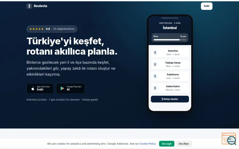 Screenshot of Routevia
