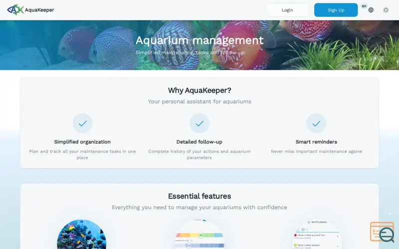 Screenshot of AquaKeeper