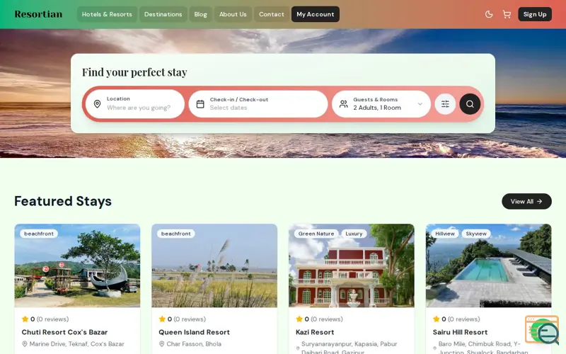 Screenshot of Resortian.com