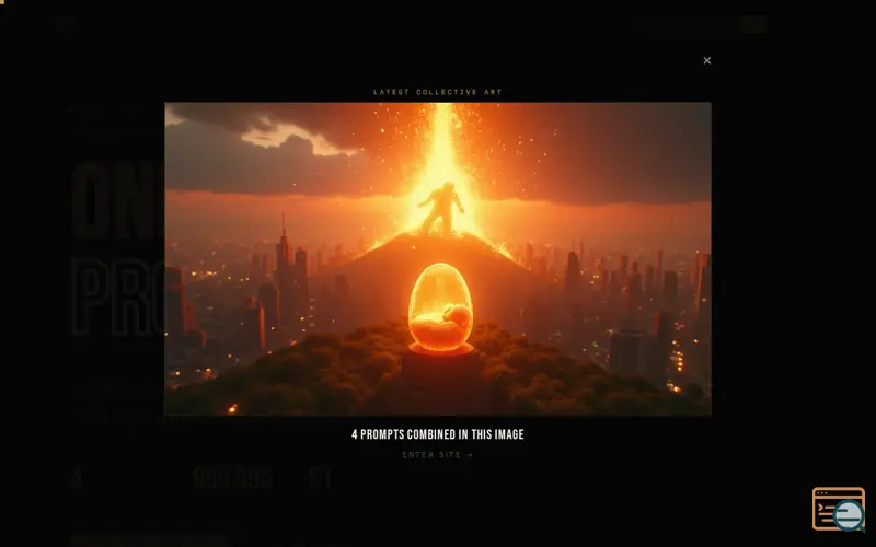 Screenshot of ▦ One Million Prompt, a launch using Neubox