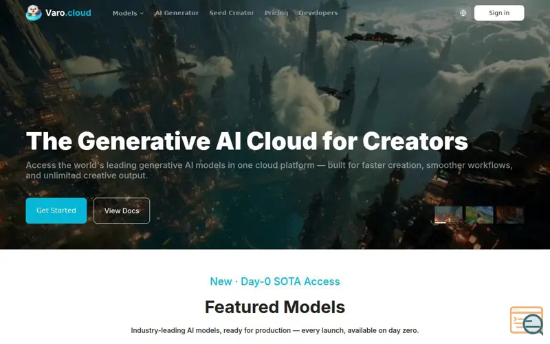 Screenshot of Varo.cloud — The Port of AI Value
