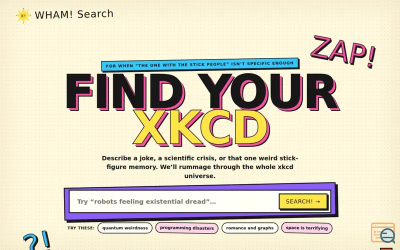 Screenshot of Xkcd Search