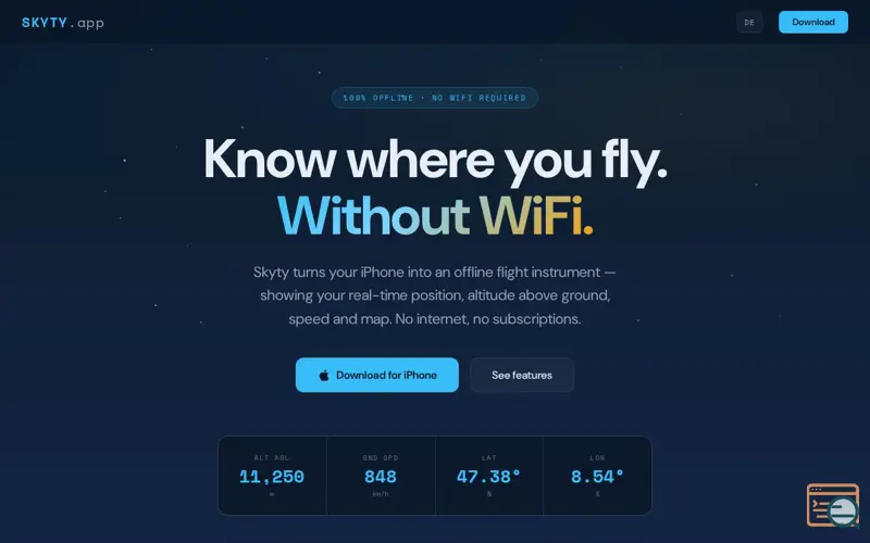 Screenshot of Skyty