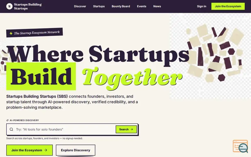 Screenshot of Startups Building Startups