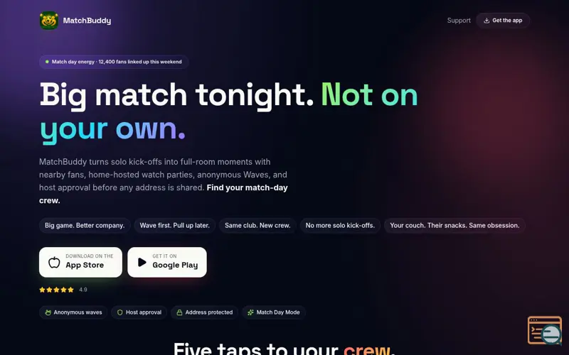 Screenshot of MatchBuddy