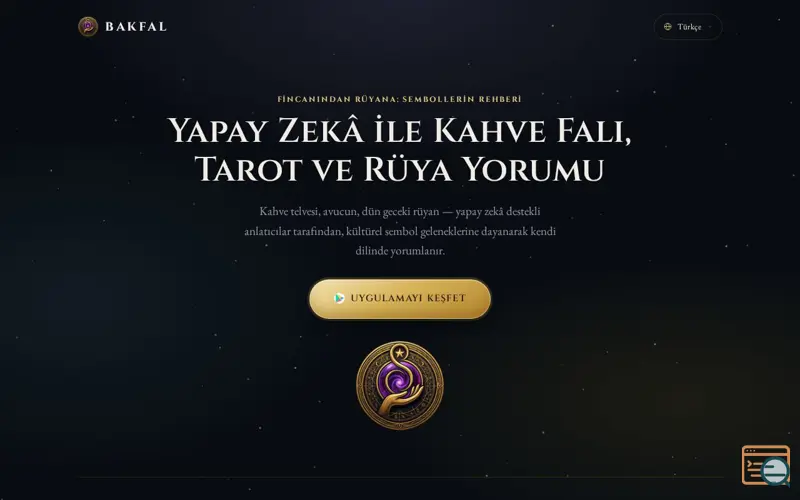 Screenshot of bakfal — Kahve Falı, El Falı, Tarot ve Rüya Tabiri