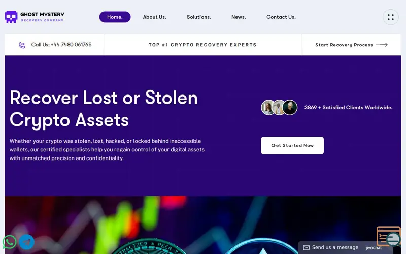 Screenshot of Ghost Mystery Recovery Hacker, a launch using YITH WooCommerce