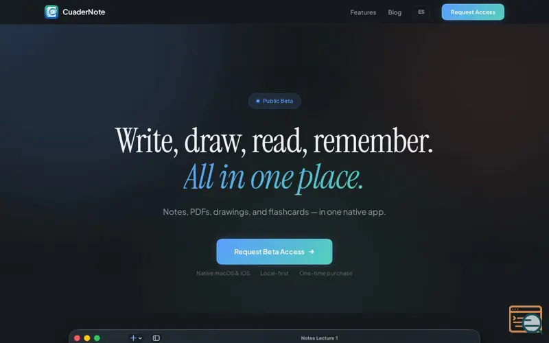 Screenshot of CuaderNote