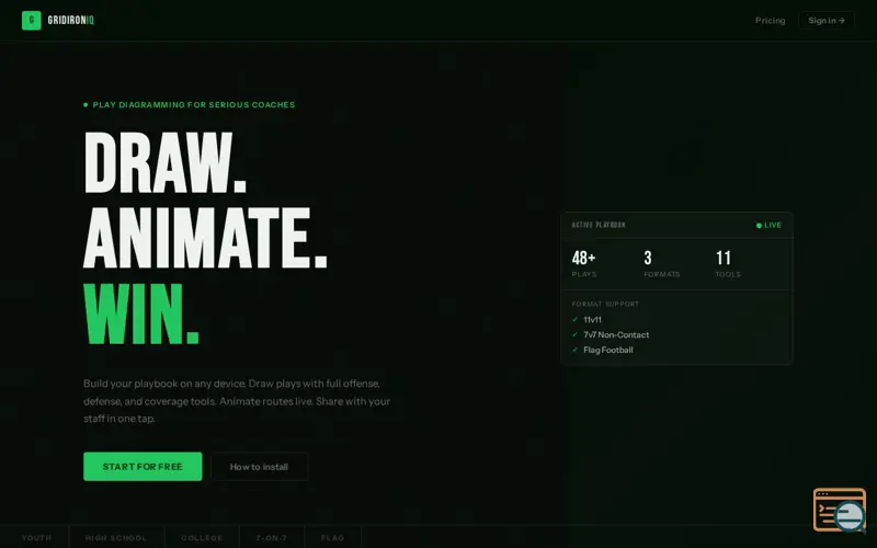 Screenshot of Gridiron IQ