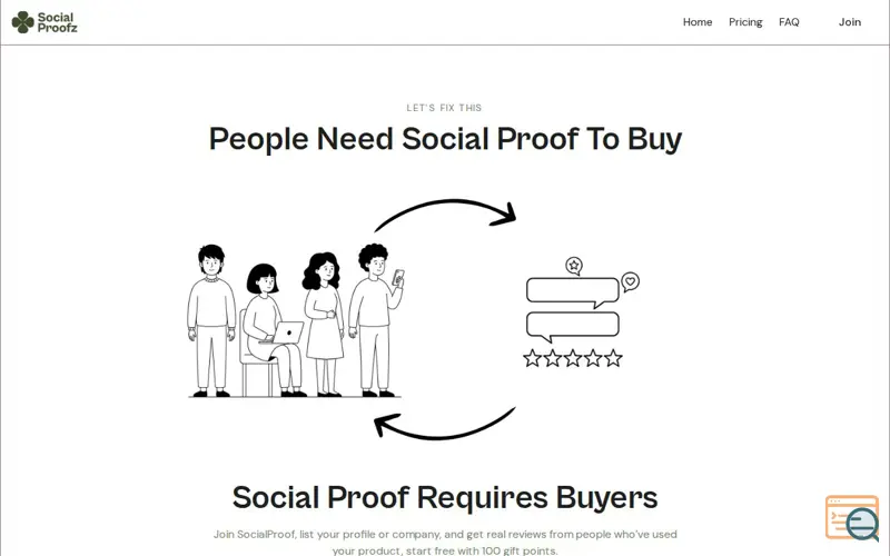 Screenshot of SocialProofz