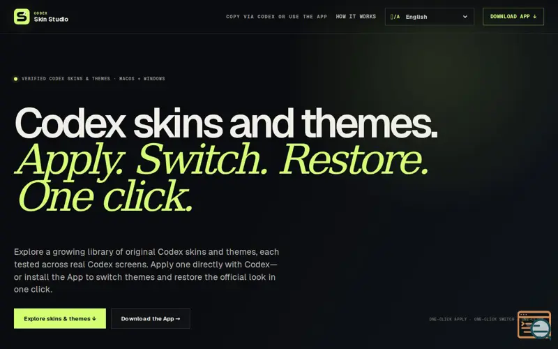 Screenshot of Codex Skin Studio