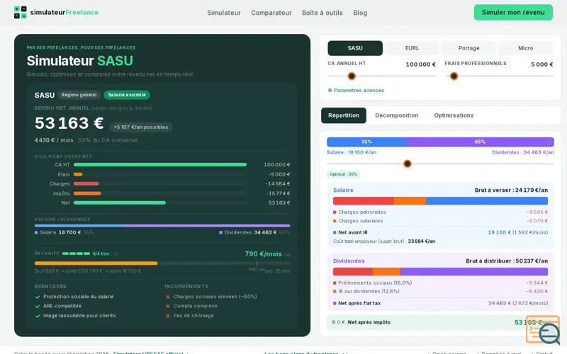 Screenshot of simulateurFreelance