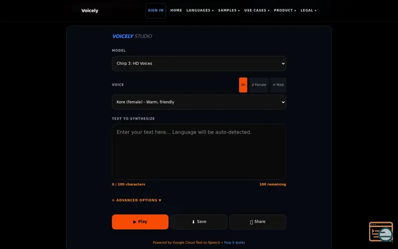 Screenshot of Voicely, a launch using Google Cloud AI