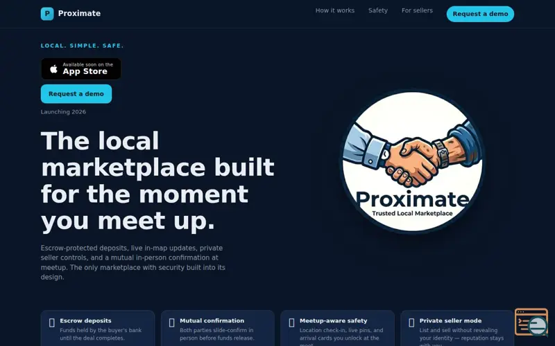 Screenshot of Proximate — Local. Safe. Simple.