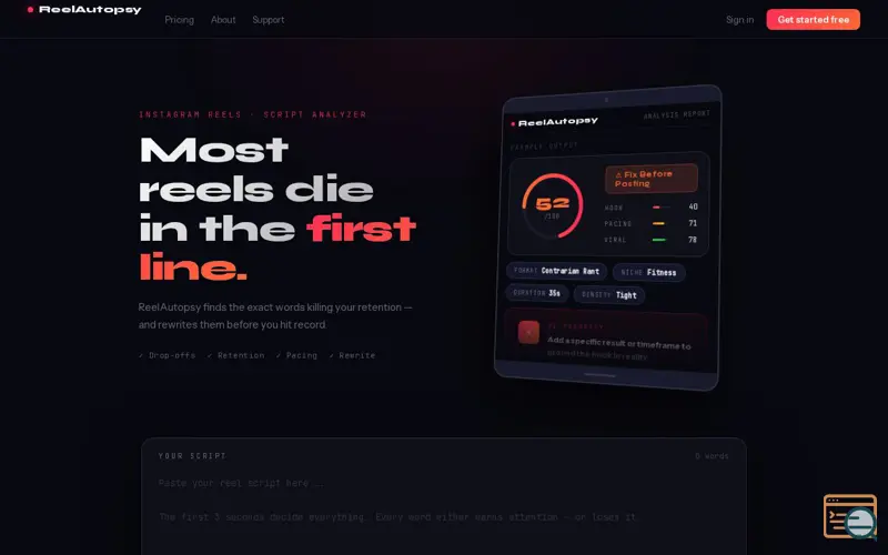 Screenshot of ReelAutopsy