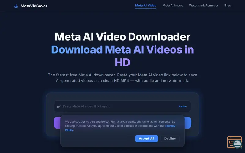 Screenshot of MetaVidSaver – Meta AI Video Downloader