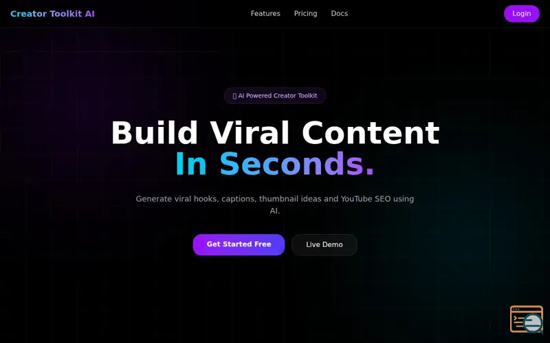 Screenshot of Creator Toolkit AI
