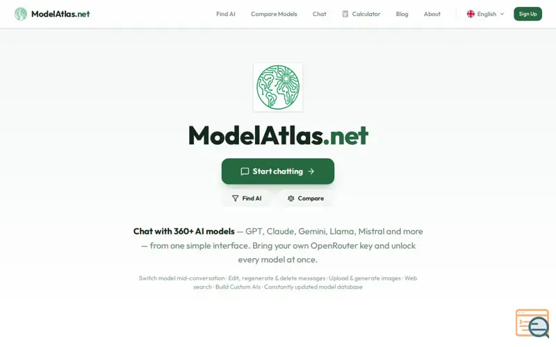 Screenshot of ModelAtlas