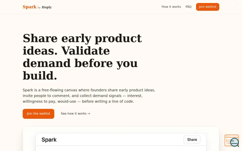Screenshot of Spark by Hoply