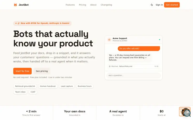 Screenshot of JestBot