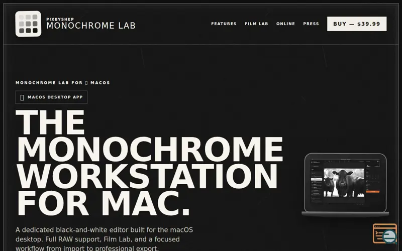 Screenshot of Monochrome Lab for macOS